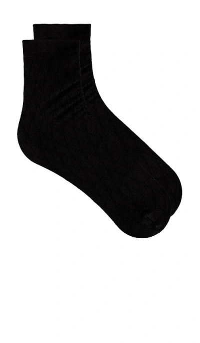 Wolford Cotton Diamond Socks In Black