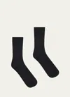 Wolford Cotton Rib Crew Socks In Black