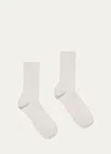 Wolford Cotton Rib Crew Socks In White