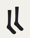 Wolford Cotton Rib Knee-high Socks In Black