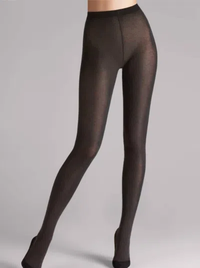 Wolford Cotton Velvet Tights In Ant-mele In Black
