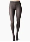 Wolford Cotton Velvet Tights In Black-chiné In Black