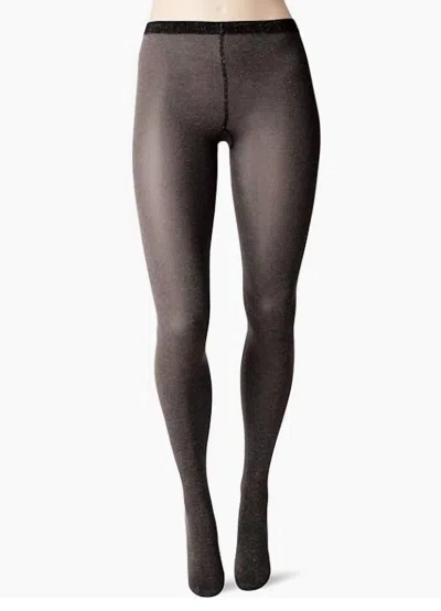 Wolford Cotton Velvet Tights In Black-chiné In Brown