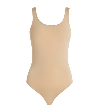 Wolford Cotton-blend Jamaika Bodysuit In Neutral