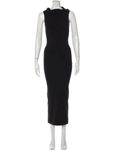 Pre-owned Wolford Cowl Neck Long Dress In Black