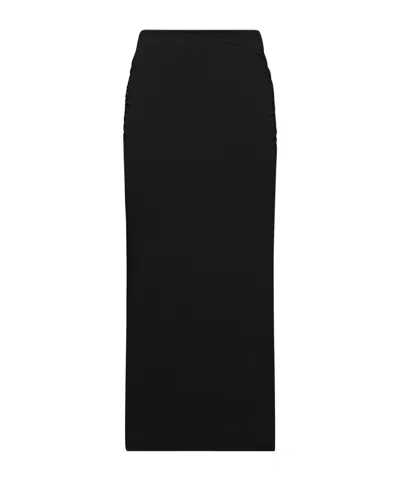 WOLFORD CREPE-TEXTURE MIDI SKIRT