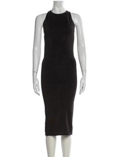 Pre-owned Wolford Crew Neck Knee-length Dress In Black
