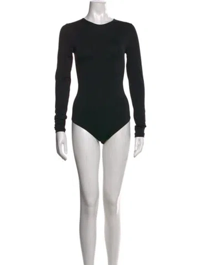 Pre-owned Wolford Crew Neck Long Sleeve Top In Black