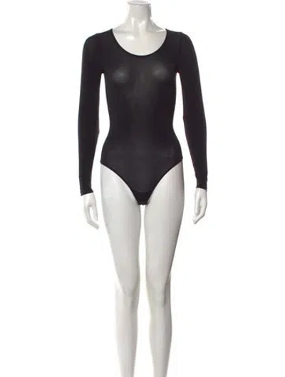 Pre-owned Wolford Crew Neck Long Sleeve Top In Black