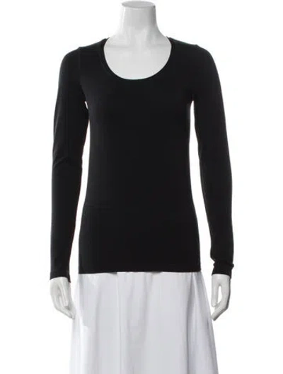Pre-owned Wolford Crew Neck Long Sleeve Top In Blue