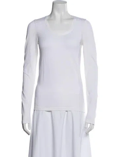 Pre-owned Wolford Crew Neck Long Sleeve Top In White