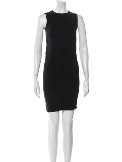 Pre-owned Wolford Crew Neck Mini Dress In Black
