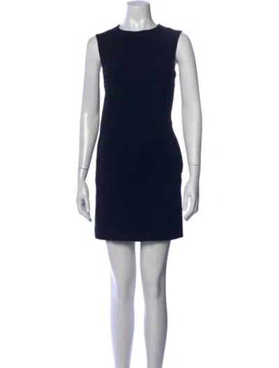 Pre-owned Wolford Crew Neck Mini Dress In Blue