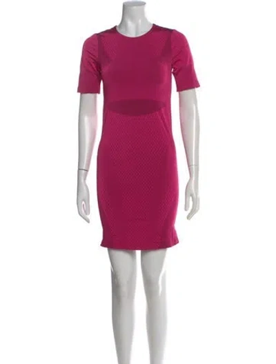 Pre-owned Wolford Crew Neck Mini Dress In Pink