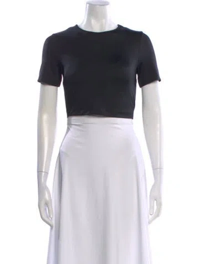 Pre-owned Wolford Crew Neck Short Sleeve Crop Top W/ Tags In Brown