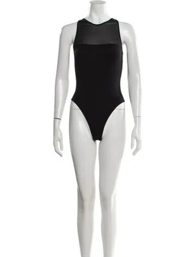 Pre-owned Wolford Crew Neck Sleeveless Bodysuit In Black