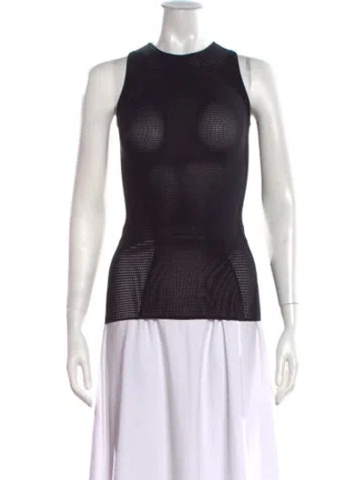 Pre-owned Wolford Crew Neck Sleeveless Top In Black