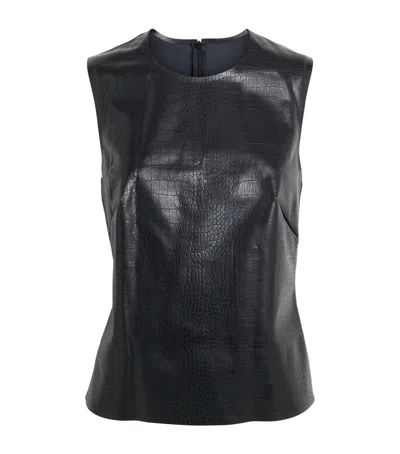 Wolford Croc-effect Faux-leather Top In Black