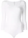 Wolford Basic Long Sleeve Scoop Neck Body In Black