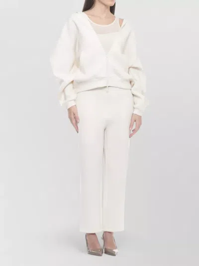 Wolford Cropped Straight Leg Womens Tailored Trousers In White