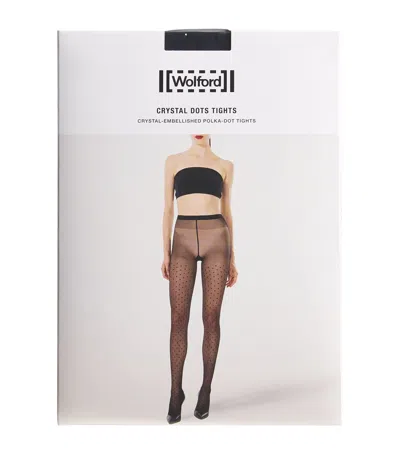 Wolford Crystal-embellished Polka-dot Tights In Multi