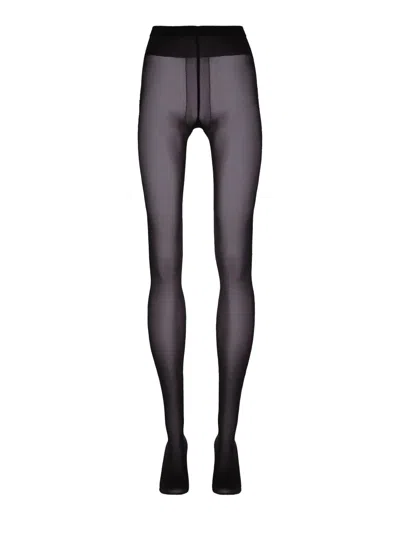 Wolford Crystal-embellished Tights In Black