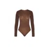 Wolford Crystal String Bodysuit In Brown