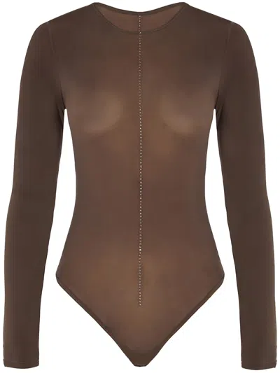 Wolford Crystal String Bodysuit In Green