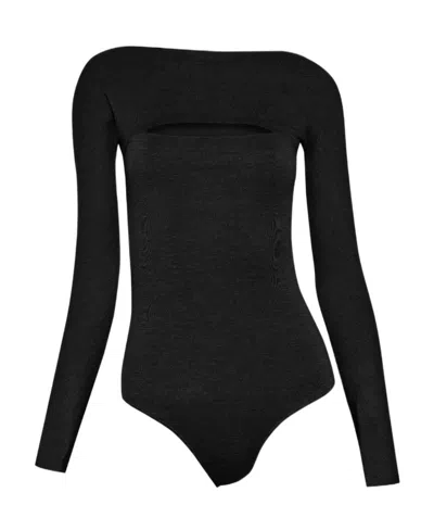 Wolford Cut-out Virgin-wool Top In Black