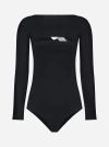 WOLFORD CUT-OUT WOOL BODYSUIT