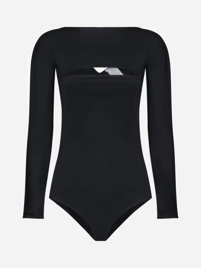 WOLFORD CUT-OUT WOOL BODYSUIT