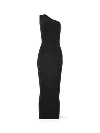 Wolford Cutout One-shoulder Midi Dress In Black