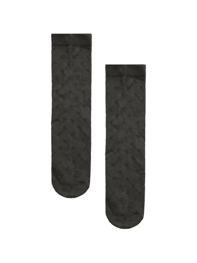 Wolford Daisy Jacquard-knit Socks In Black