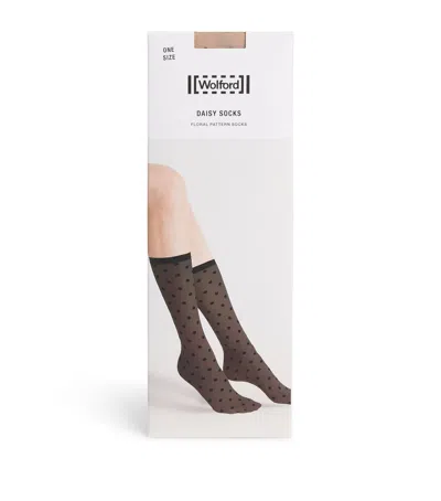 Wolford Daisy Mid-calf Socks In Beige