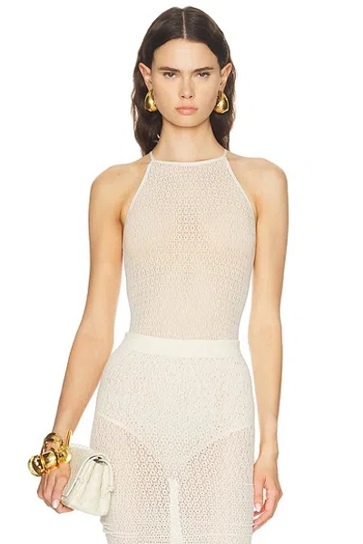 Wolford Daisy Net Bodysuit In White