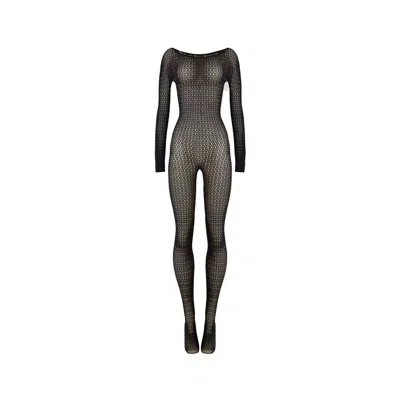 Wolford Daisy Net Catsuit In Black