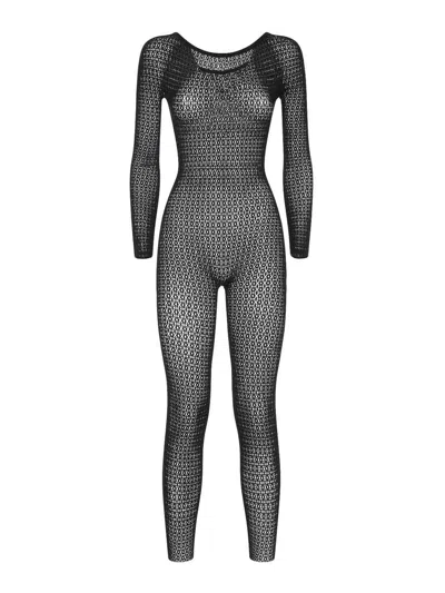 Wolford Daisy Net Catsuit In Black