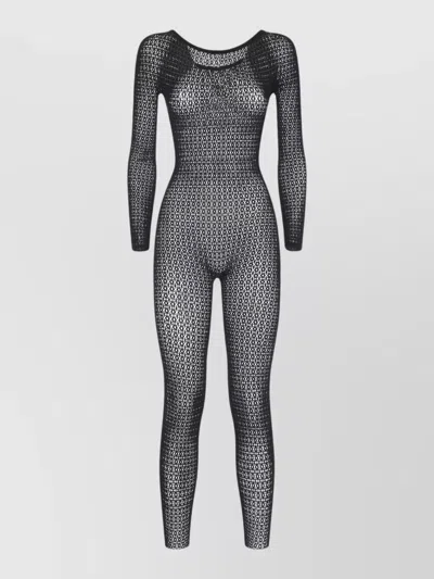 Wolford Daisy Net Long Sleeve Full Length Catsuit