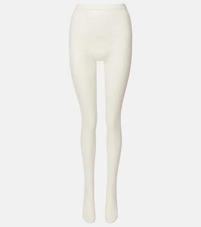 Wolford Daisy Net Tights In White