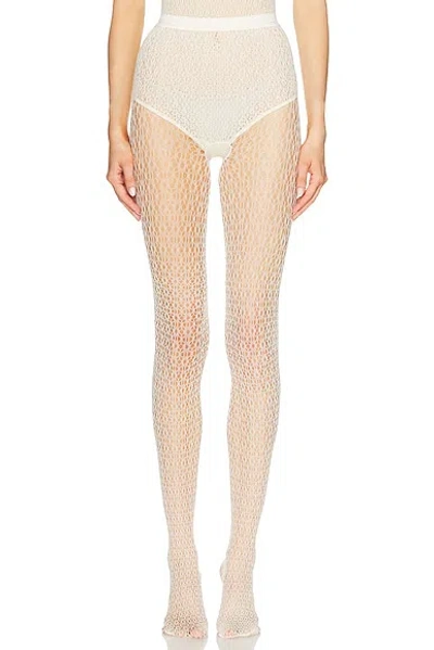 Wolford Daisy Net Tights In White