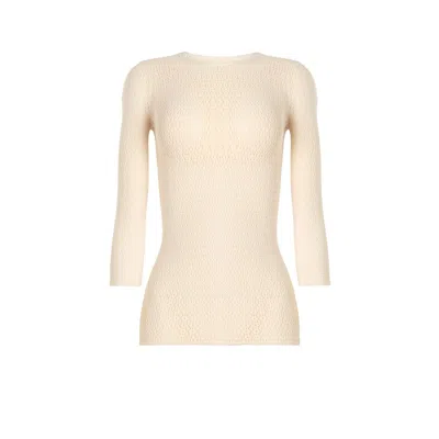 Wolford Daisy Net Top Long Sleeves In Neutral