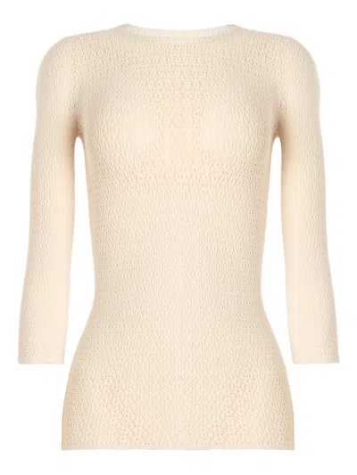 Wolford Daisy Net Top In Neutral