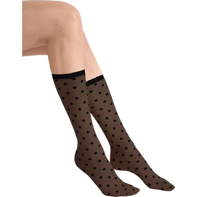 Wolford Daisy Sheer Crew Socks In Multi