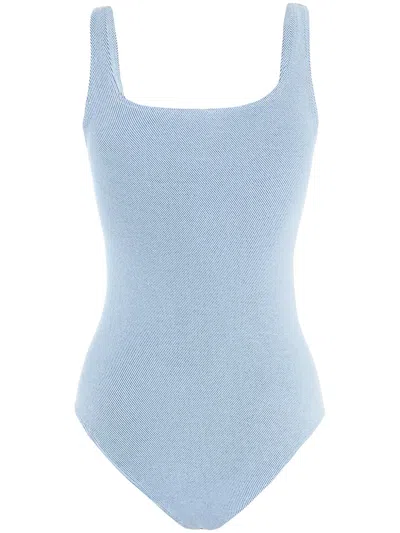 Wolford Denim Bodysuit In Blue