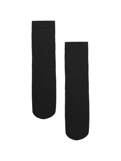 Wolford Diamond-jacquard Socks In Black