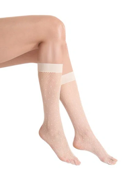 Wolford Dot Net Knee High Socks In Gray