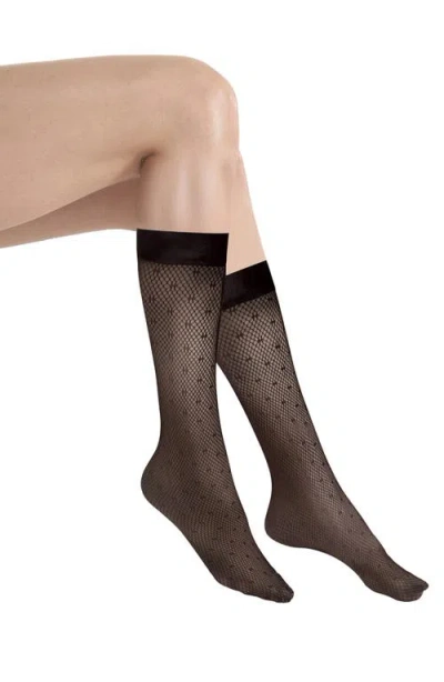 Wolford Dot Net Knee High Socks In Green