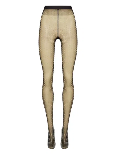 Wolford Dot-pattern Tights In Black