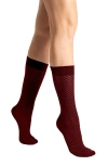 Wolford Dot Virgin Wool Blend Crew Socks In Red