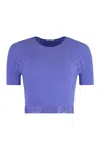Wolford Dots Illusion Net Crop Top In Lilac